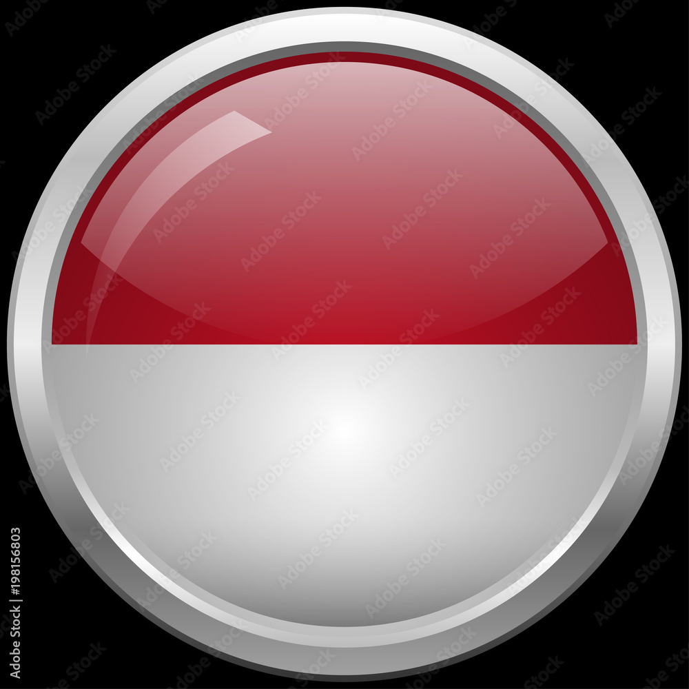 Monaco's flag glass button vector illustration Monaco's flag glass button vector illustration