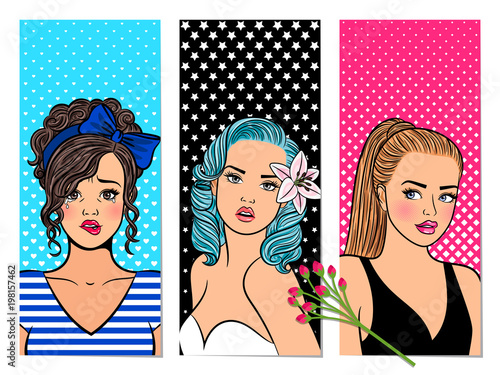 Retro girls banners