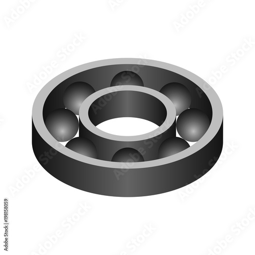 bearing round gray isometry