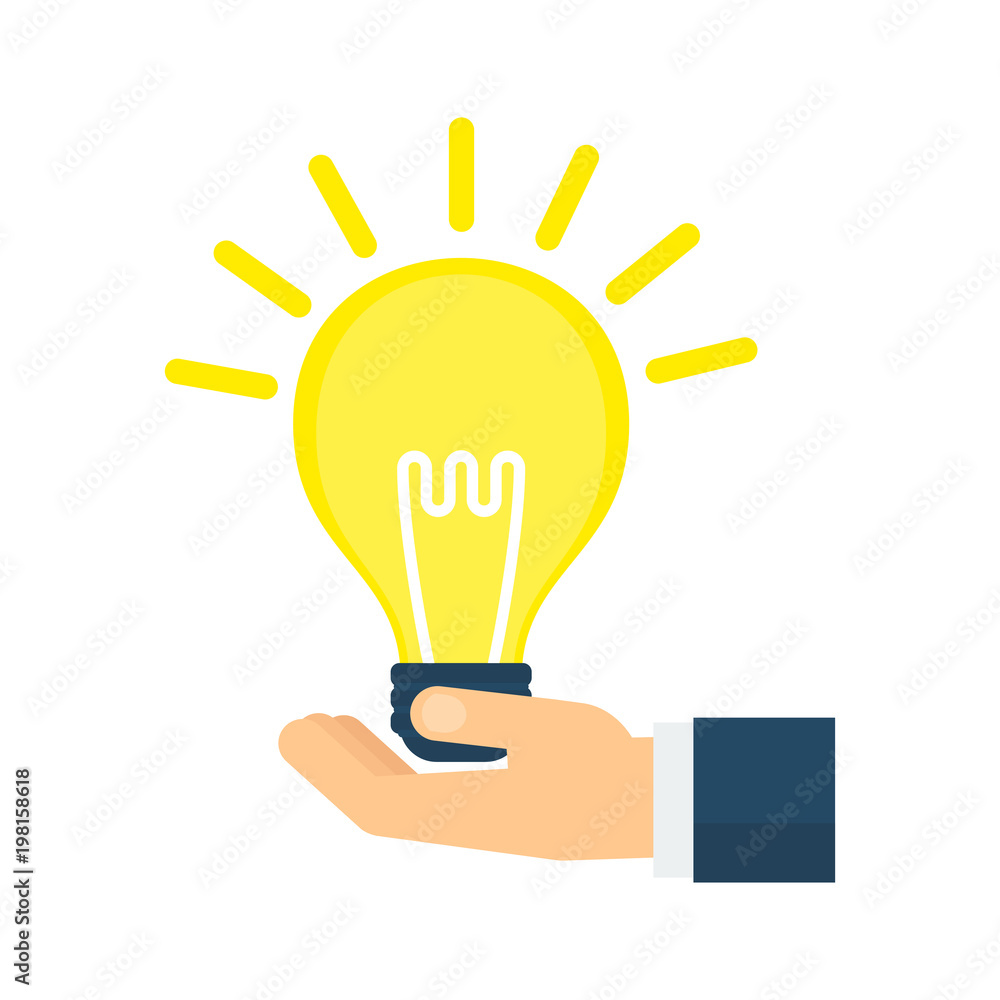 Idea concept. Flat vector cartoon illustration. Objects isolated on white background. Idea concept. Flat vector cartoon illustration. Objects isolated on white background.
