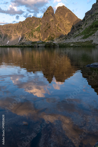 Beautiful landscape in Retezat Mountains, a beautiful destination to hike and see a lot of glacier lakes in the Romanian Carpathians