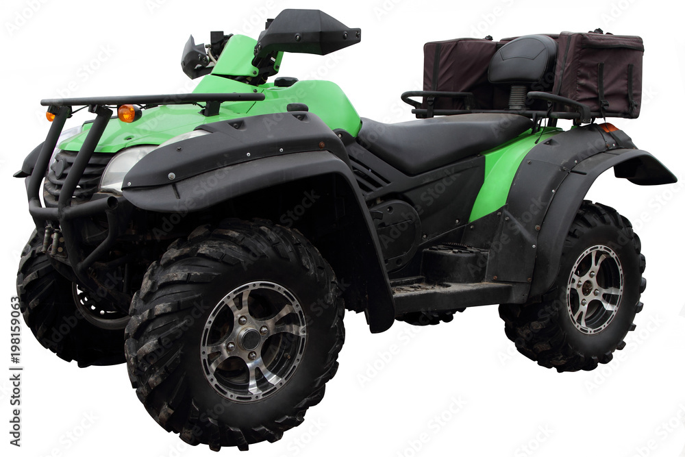 Modern ATV with bags for carrying luggage. Modern ATV with bags for carrying luggage.