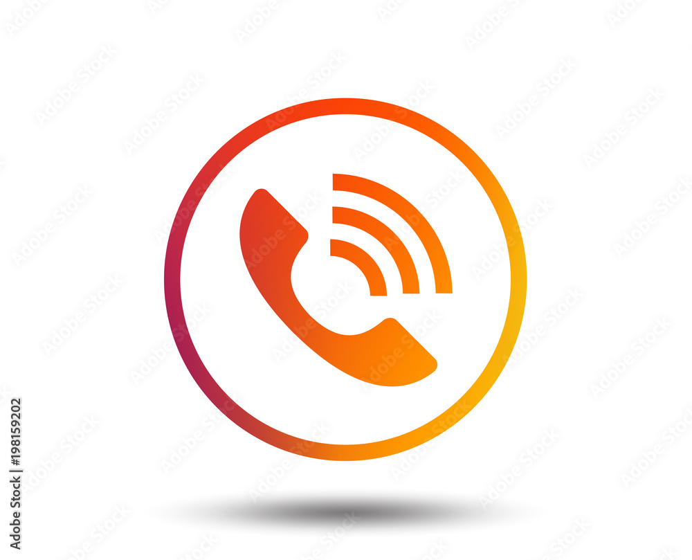 Phone sign icon. Call support center symbol. Communication technology. Blurred gradient design element. Vivid graphic flat icon. Vector Phone sign icon. Call support center symbol. Communication technology. Blurred gradient design element. Vivid graphic flat icon. Vector