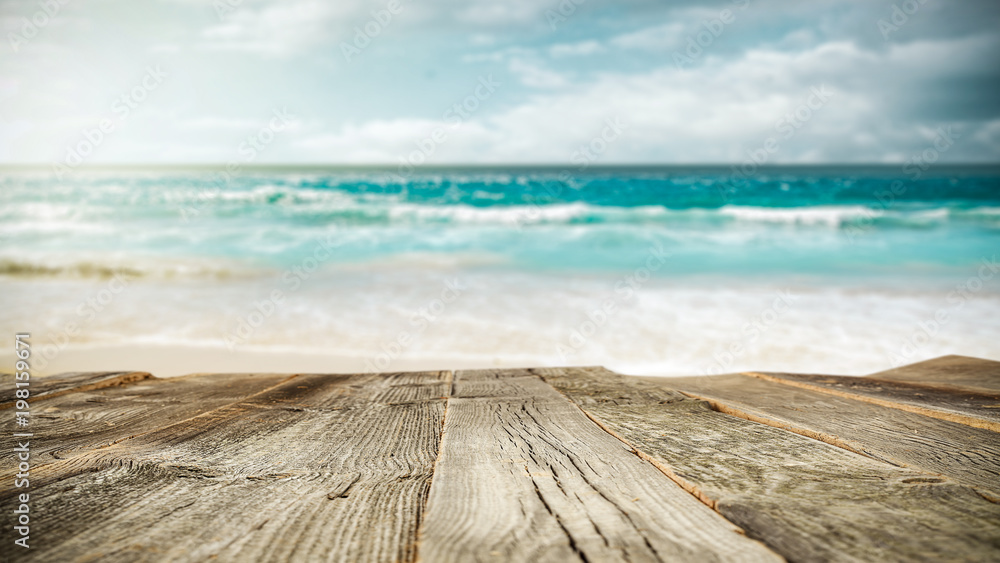 Fototapeta premium desk of free space and sea 