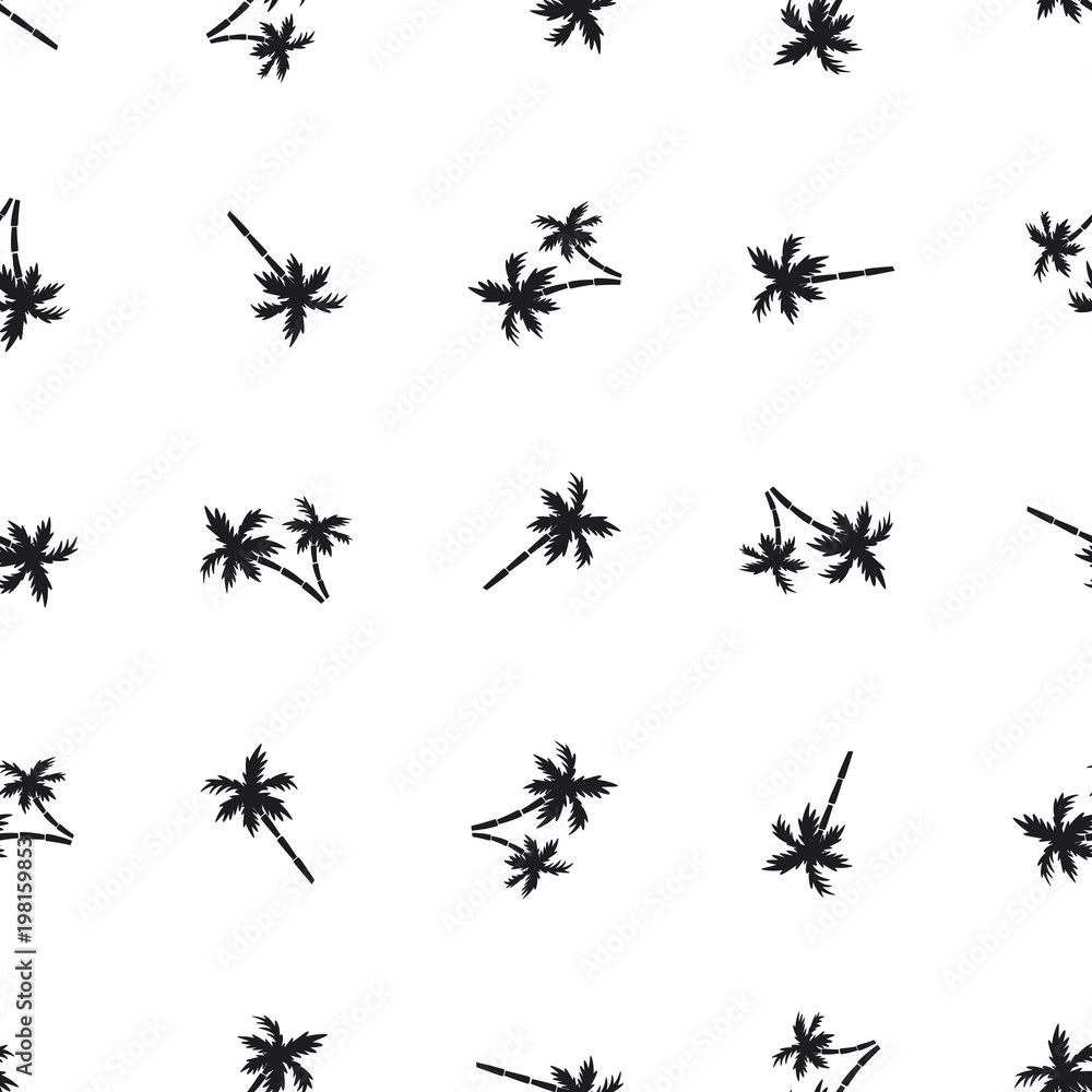 Seamless pattern of small black palm trees on a white background Seamless pattern of small black palm trees on a white background