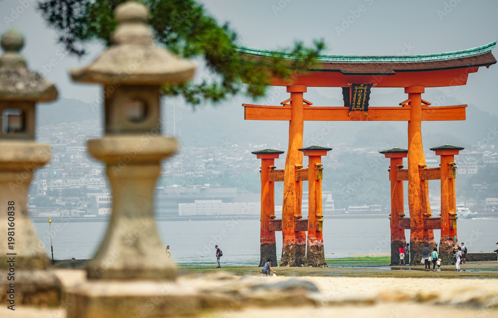 Miyajima island and Floating Torii gate in Japan. Miyajima island and Floating Torii gate in Japan.