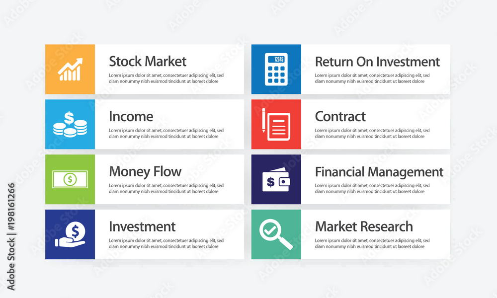 Analysis And Investment Infographic Icon Set