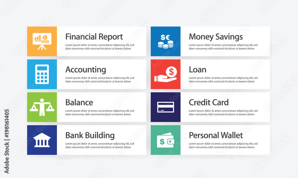 Obraz premium Banking and Finance Infographic Icon Set