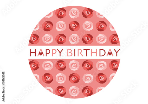 Happy Birthday バラ模様 イラスト ロゴ Stock ベクター Adobe Stock