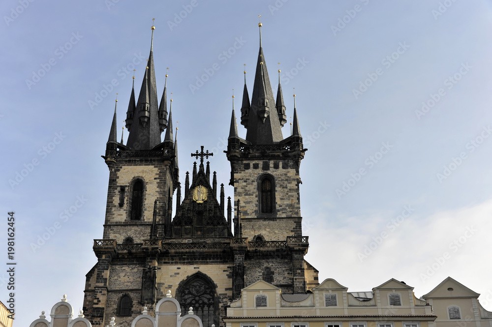 Blick auf die Türme der Teynkirche,  Prag, Tschechische Republik, Europa