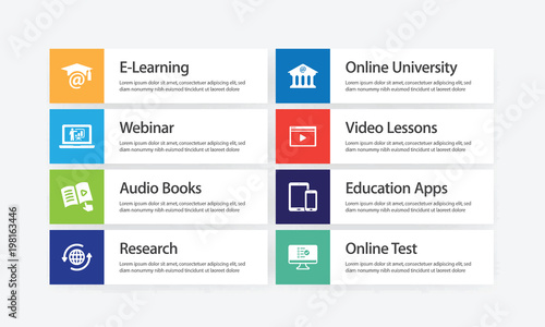 Online Education Infographic Icon Set