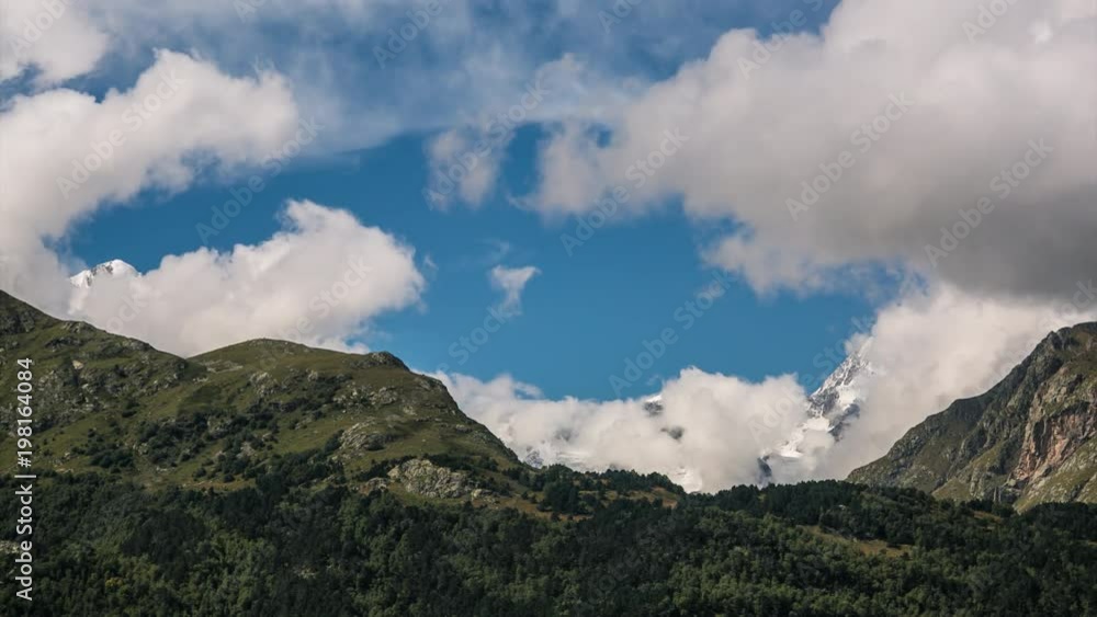 Clouds timelapse over the mountain ridge Clouds timelapse over the mountain ridge