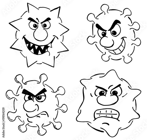 wilde Cartoon Viren 