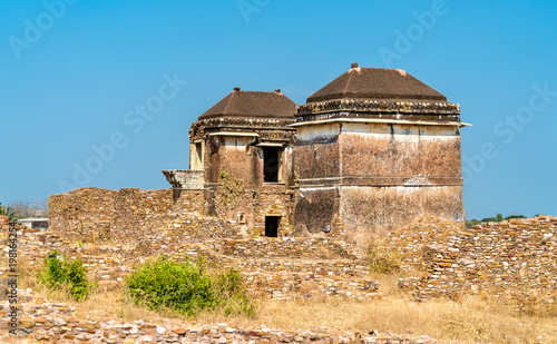 Old ruins at Chittor Fort in Chittorgarh city of India