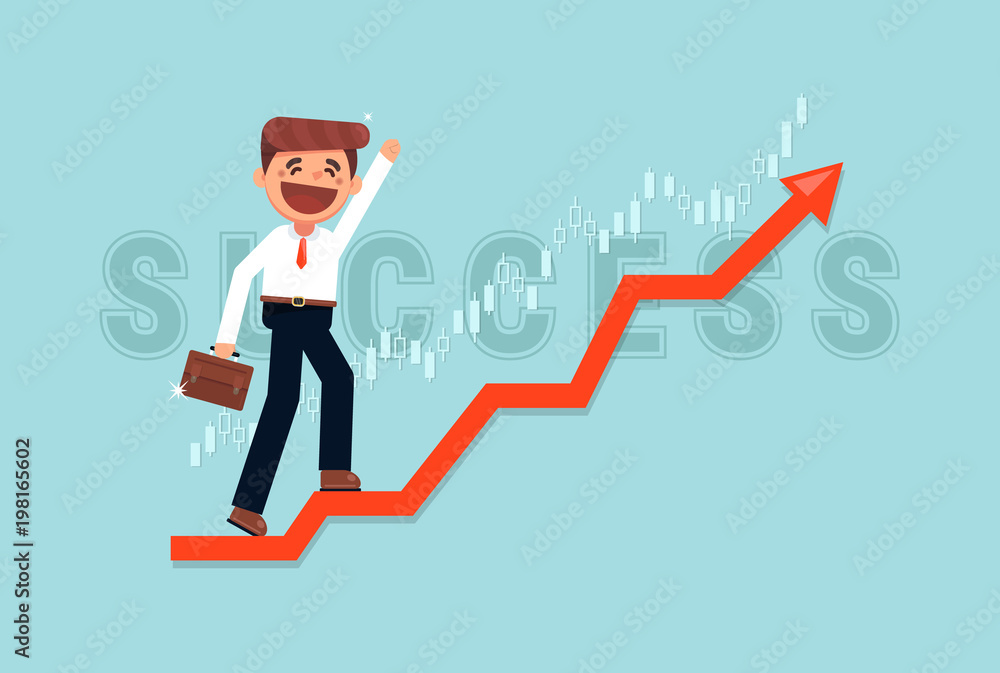 Business concept vector illustration. Growth, balance, success, success concept flat design. Business concept vector illustration. Growth, balance, success, success concept flat design.