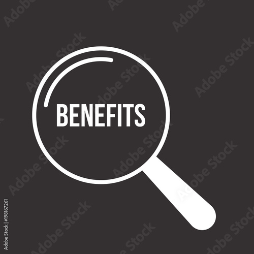 Benefits Word Magnifying Glass