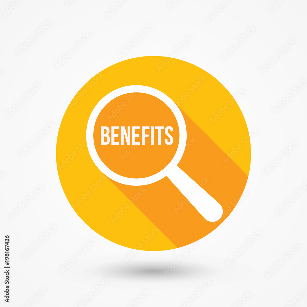 Benefits Word Magnifying Glass Benefits Word Magnifying Glass