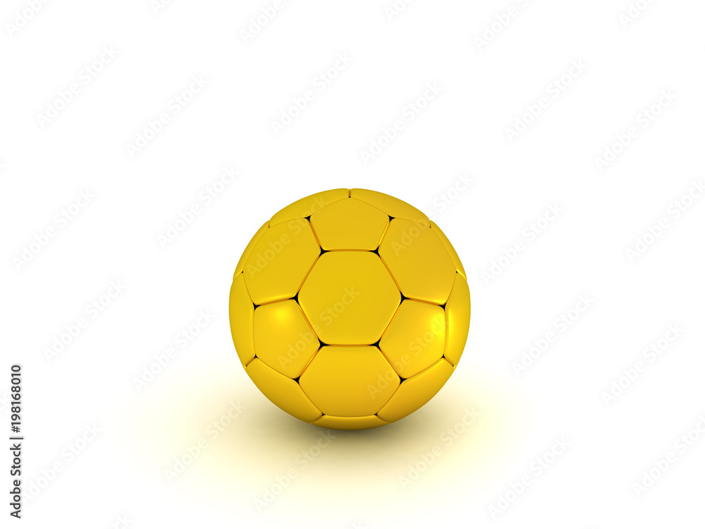 Fototapeta premium 3D illustration of a golden soccer football ball