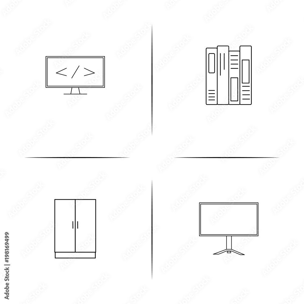Furniture simple linear icons set. Outlined vector icons Furniture simple linear icons set. Outlined vector icons