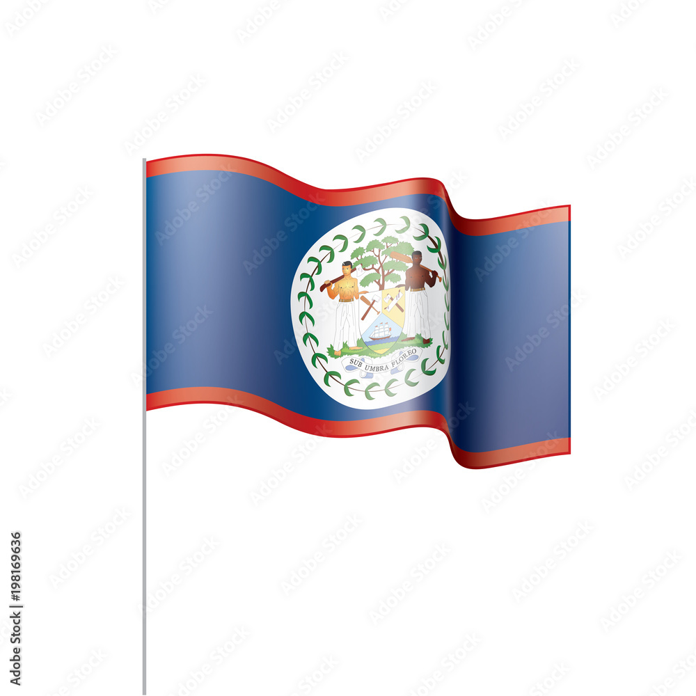 Obraz premium Belize flag, vector illustration