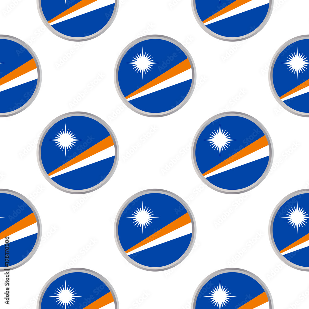 Seamless pattern from the circles with flag of Republic of the Marshall Islands