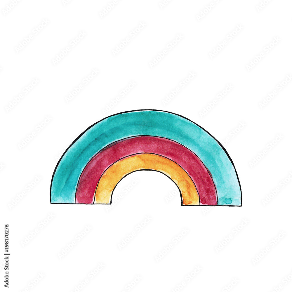 Outline of Unicorn among Rainbow and Mountains. Stock Vector - Illustration  of coloring, unicorn: 239117081