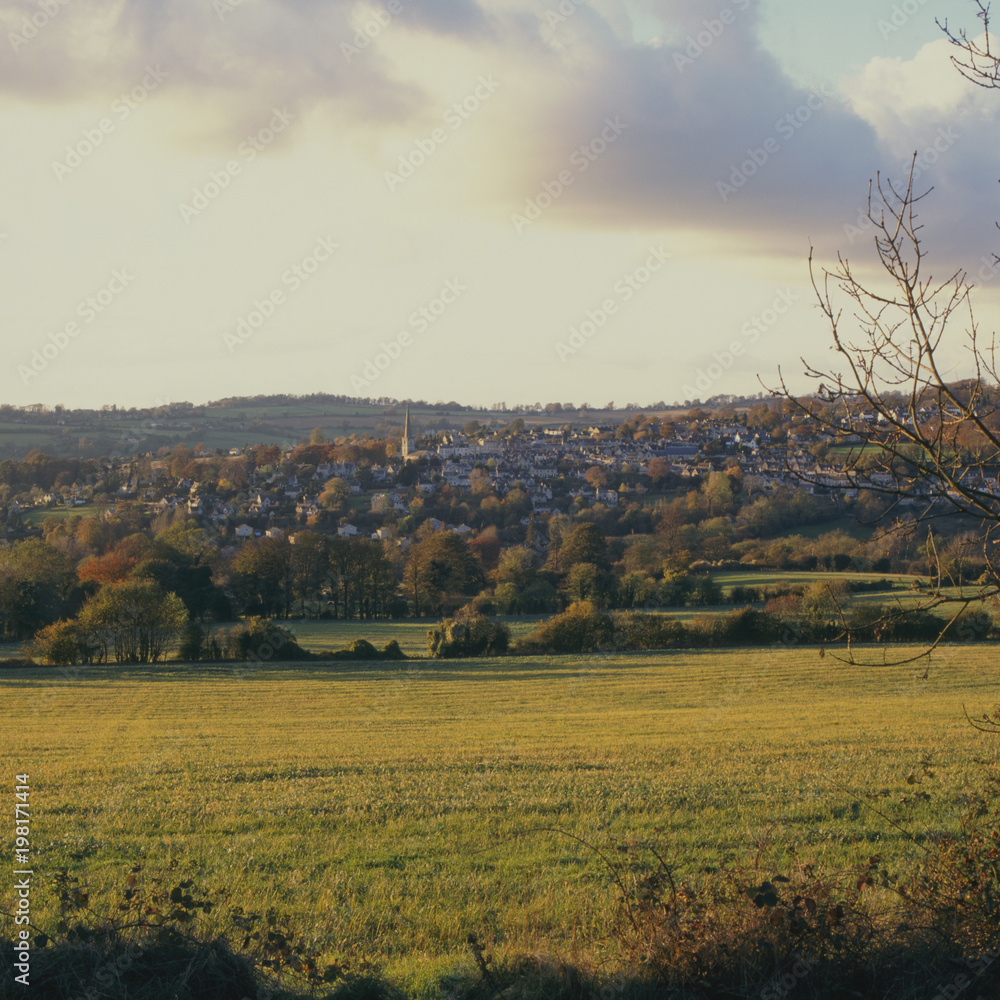 England, Cotswolds, Gloucestershire, Painswick, evening view