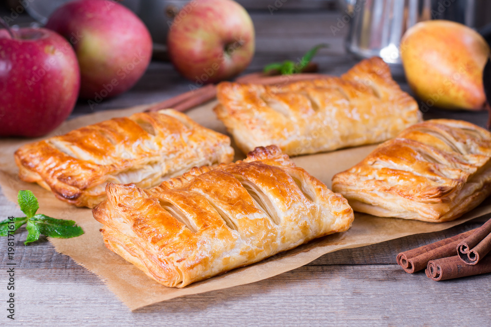 Puff pastry apple pastry turnovers for dessert Puff pastry apple pastry turnovers for dessert