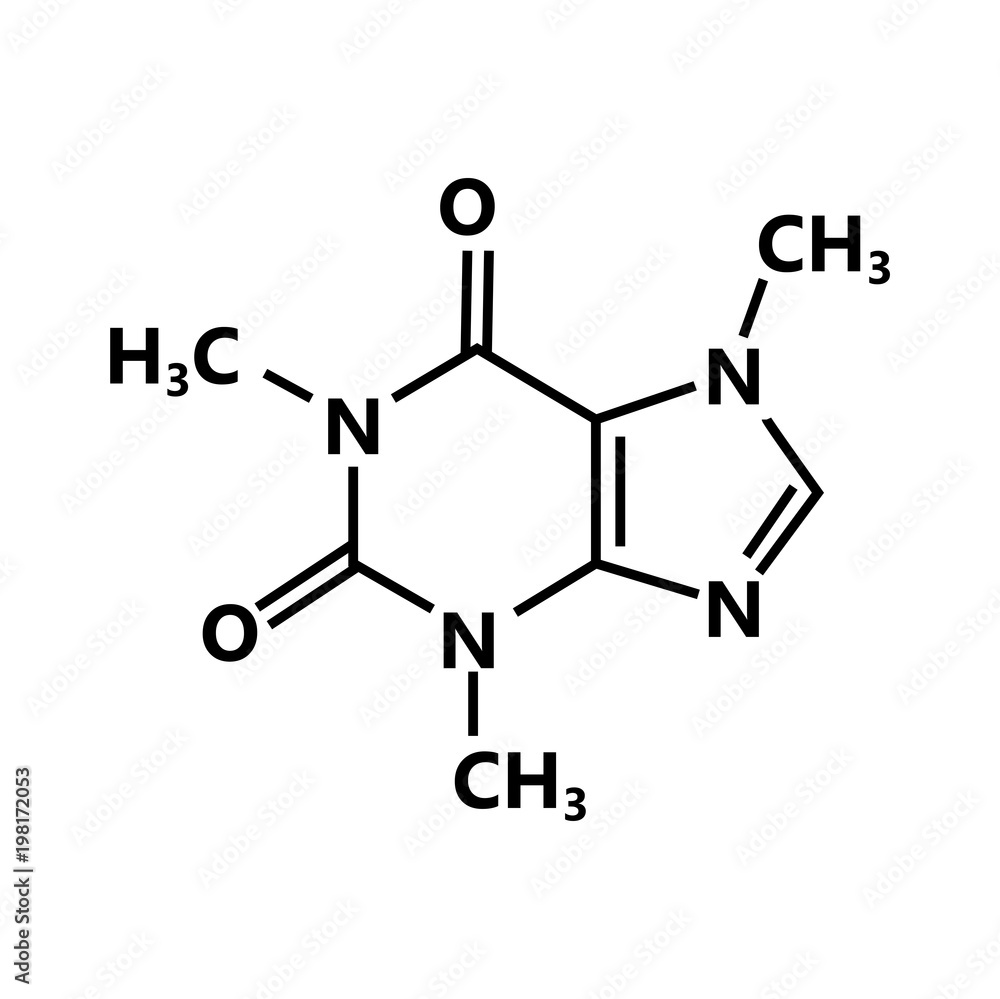 caffeine chemical formula vector sign caffeine chemical formula vector sign