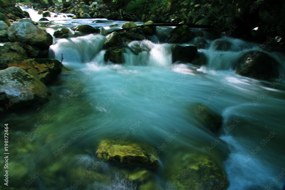 Fototapeta premium nature waterfall water jungle peak stream