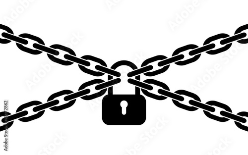 Padlock and metal chain
