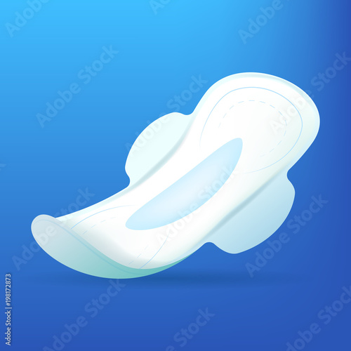 Realistic Detailed 3d Sanitary Napkin. Vector