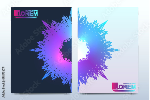 Modern vector template for brochure, leaflet, flyer, cover, catalog, magazine or annual report in A4 size. Business, science and technology design book layout. Presentation with mandala. Card surface.