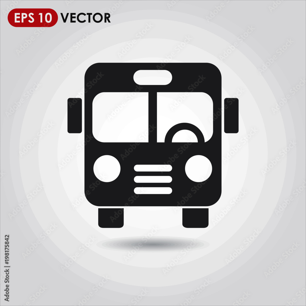 bus single vector icon on light background bus single vector icon on light background