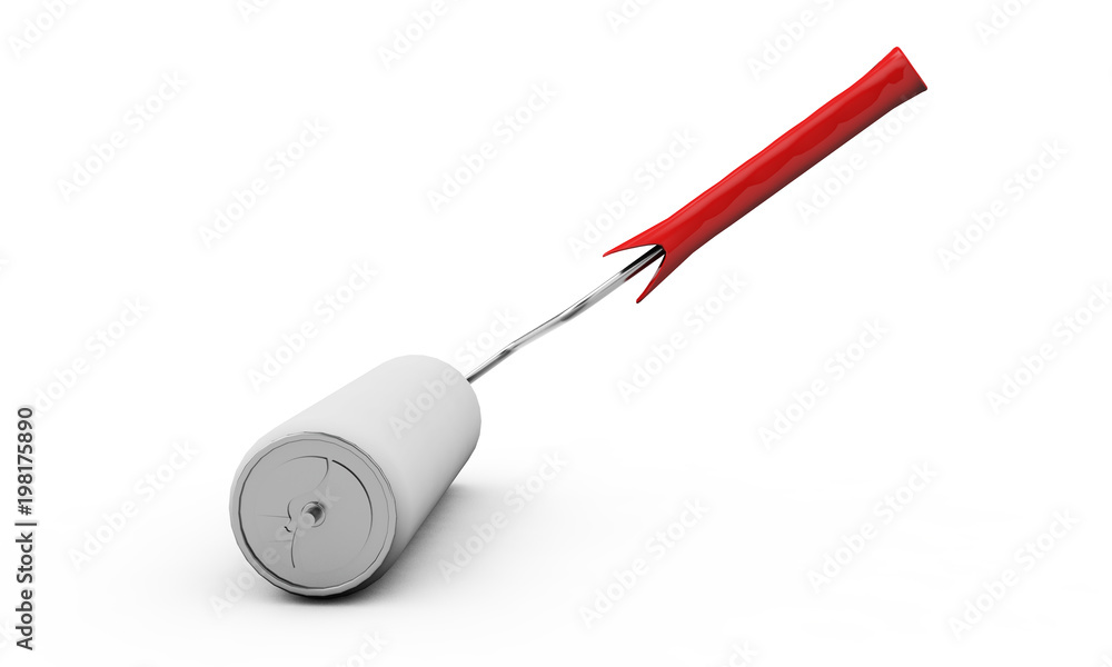 Fototapeta premium Paint roller isolated on white background 3d render