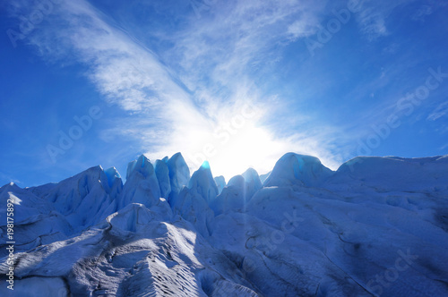 Moreno Glacier glowing under the sun