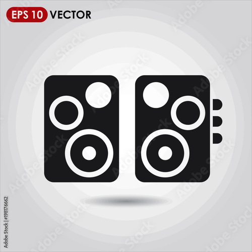 loudspeakers single vector icon on light background