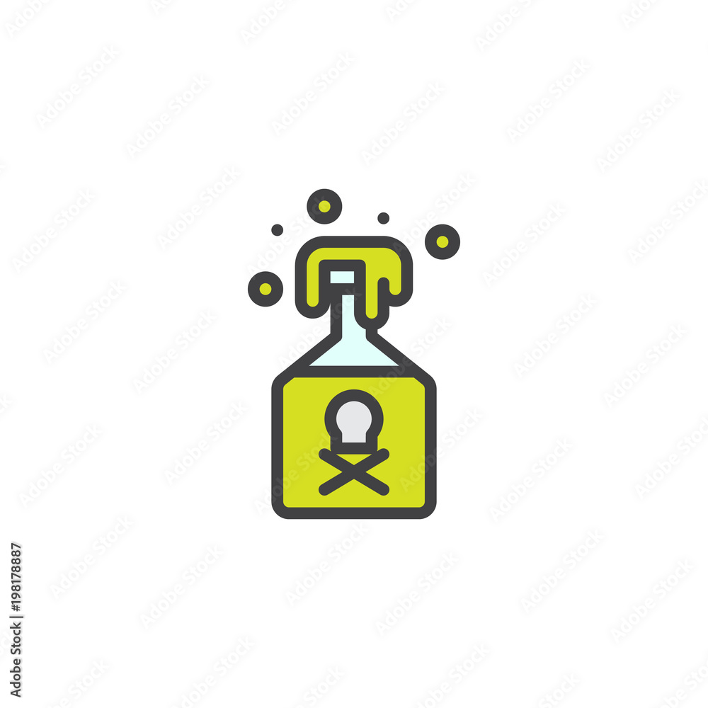 Poison bottle filled outline icon, line vector sign, linear colorful pictogram isolated on white. Jar with poison symbol, logo illustration. Pixel perfect vector graphics Poison bottle filled outline icon, line vector sign, linear colorful pictogram isolated on white. Jar with poison symbol, logo illustration. Pixel perfect vector graphics