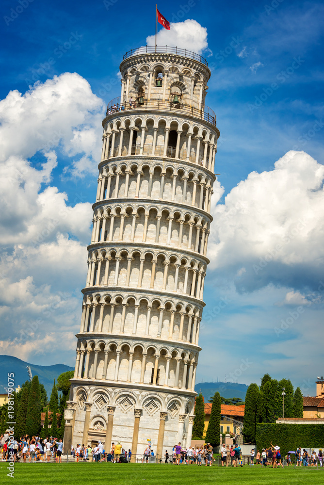 Leaning tower of Pisa in Tuscany, Italy
