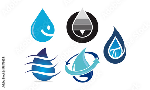 Water Fire Flame Gas Oil Set