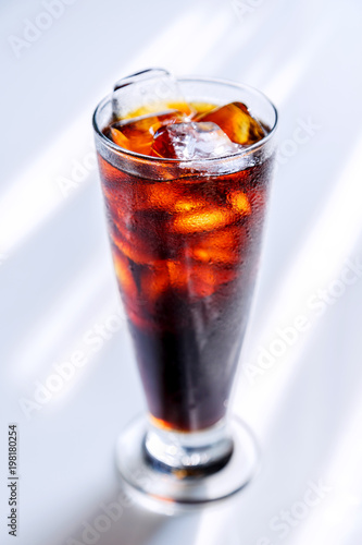 cold brew coffee in a tall glass, black ice coffee