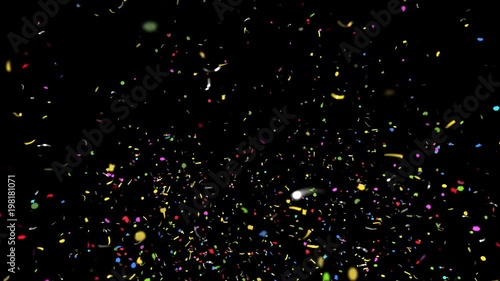 Wallpaper Mural Confetti Loop, Falling Multicolored and Shape variations with alpha channel for compositing on any background Torontodigital.ca