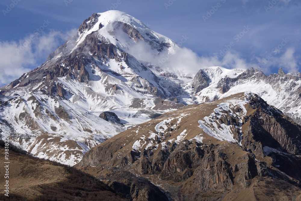 View of Kazbek mountain