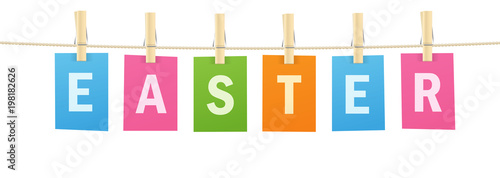 “EASTER” Colourful Letters Banner 