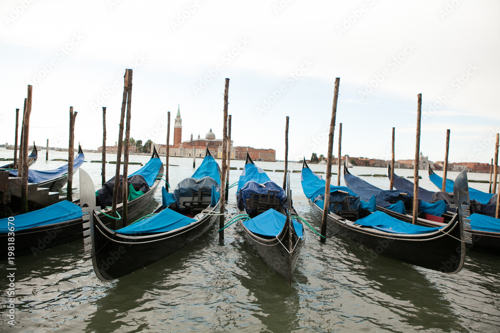 Venice, Cityscape with Gondolas.