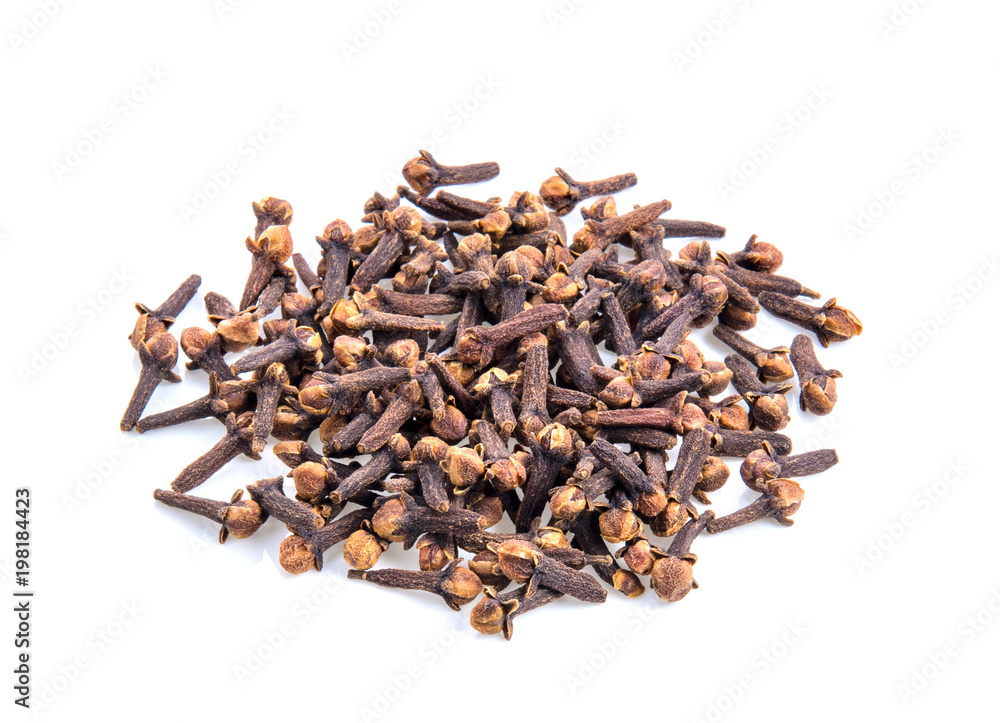 cloves spices on white background top view cloves spices on white background top view