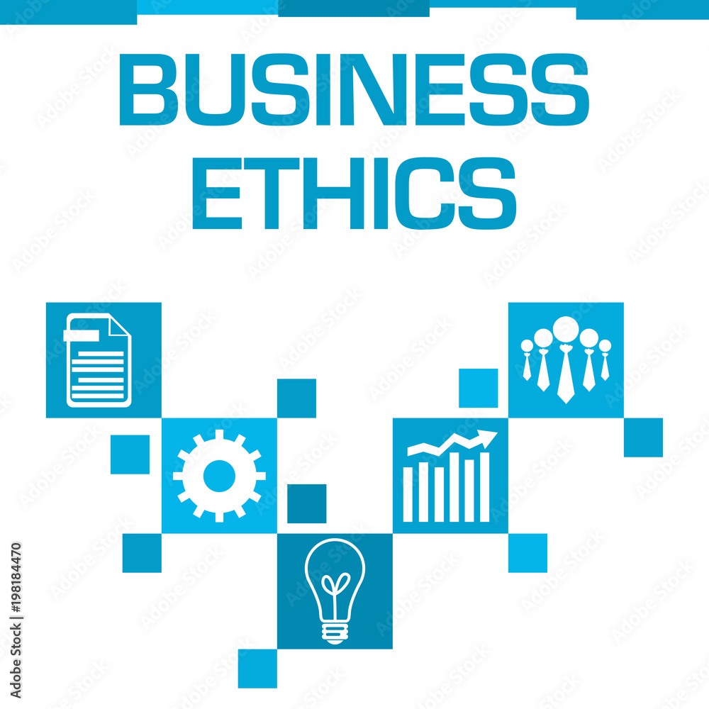 Business Ethics Blue Squares Symbols Business Ethics Blue Squares Symbols