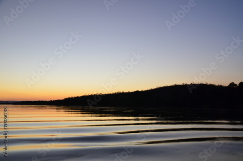 Fototapeta Naklejka Na Ścianę i Meble -  The African river sunset. Zambezi river, Zimbabwe