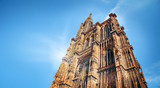 European historical Gothic cathedral in Strasbourg in France