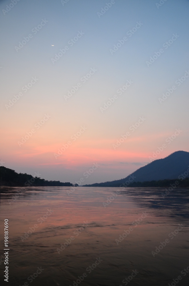 The African river sunset. Zambezi river, Zimbabwe The African river sunset. Zambezi river, Zimbabwe